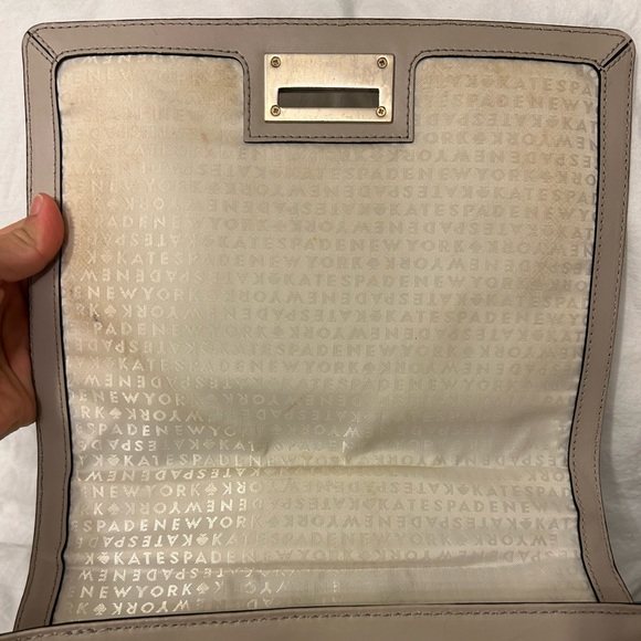 Kate Spade Laurel Magnolia Leather Purse Taupe Beige Classic - Picture 4 of 11